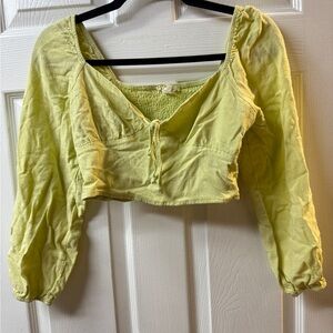La Hearts Light Green Crop Top